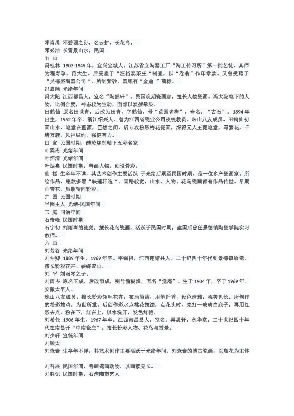 中国近代陶瓷创作名家一览表_第3页