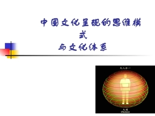 中国文化呈现的思维模式与文化体系