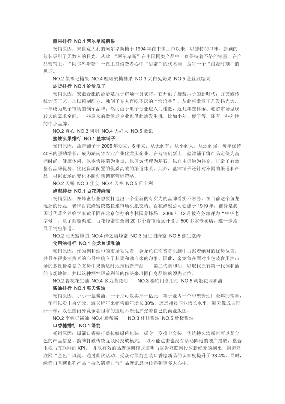 中国大陆2010-2011畅销商品排行榜_第3页