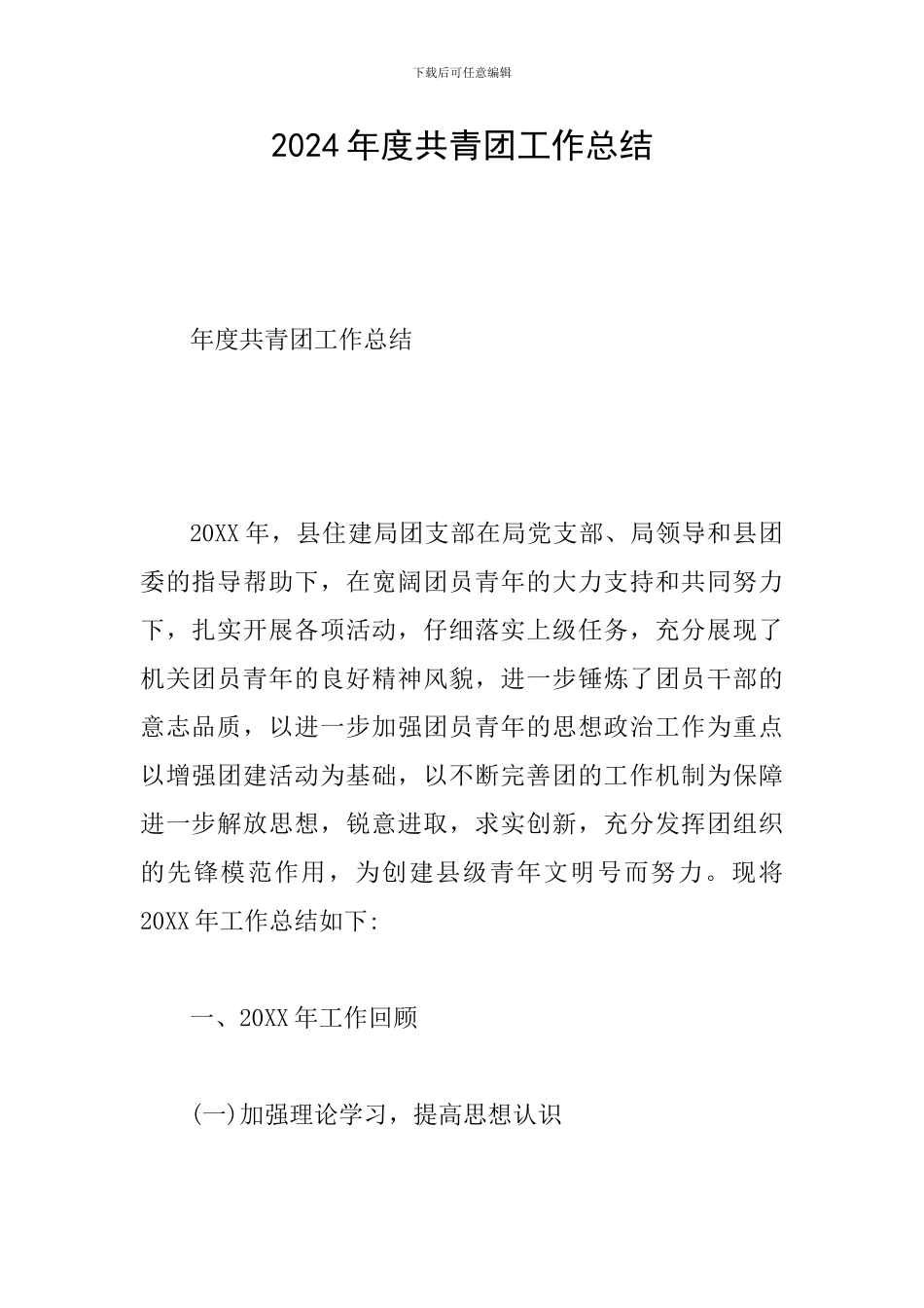 2024年度共青团工作总结_第1页