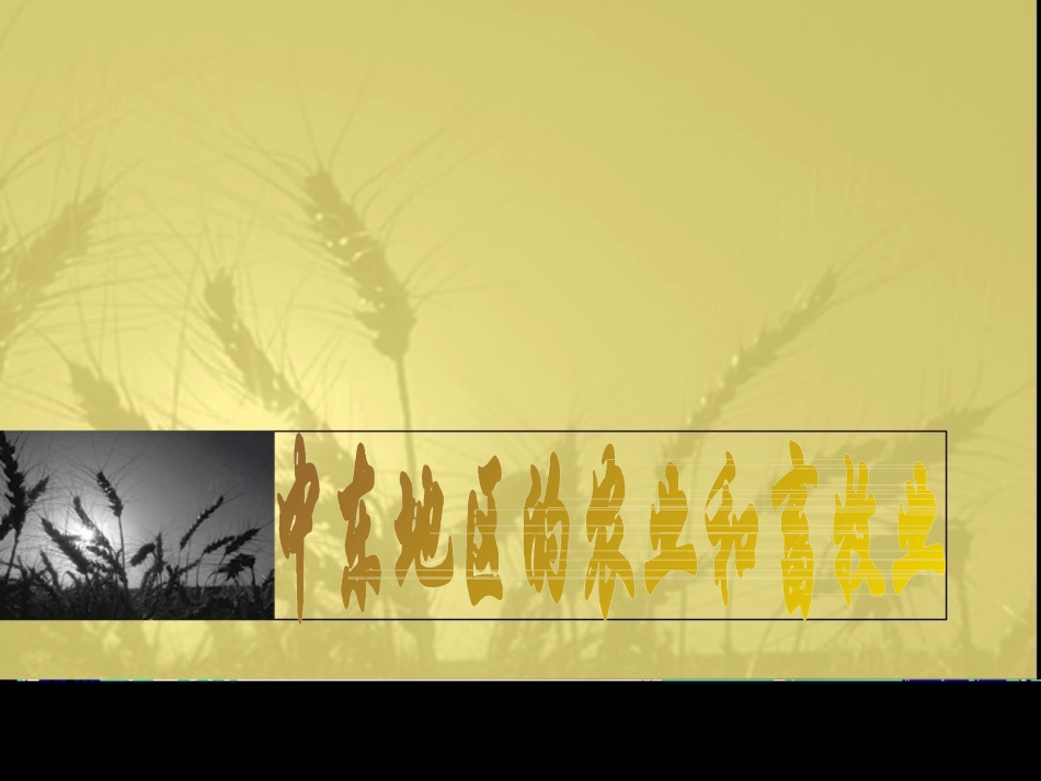 中东地区 农业和畜牧业_第1页