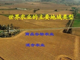 世界农业的主要地域类型