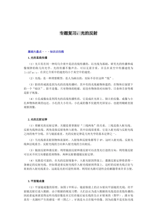 专题复习：光的反射