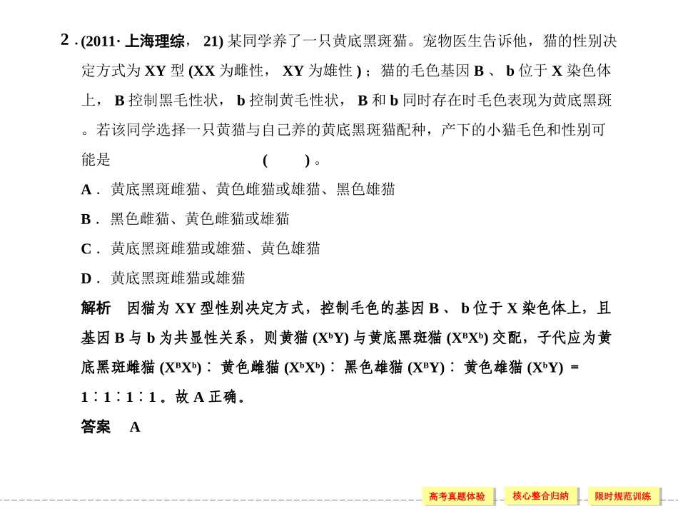 专题四   遗传、变异和进化  第2讲  遗传的基本规律和伴性遗传_第3页