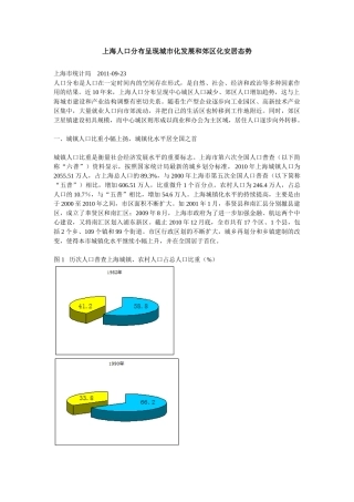 上海人口分布呈现城市化发展和郊区化安居态势