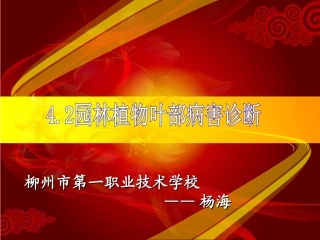 《园林植物叶部病害诊断》授课课件(杨海)