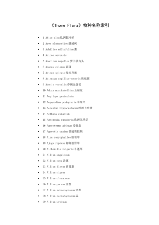 《Thome Flora》物种名称索引