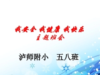 “我安全_我健康_我快乐主题班会”ppt