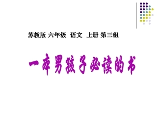 (苏教版)六年级语文上册课件 一本男孩子必读的书 2