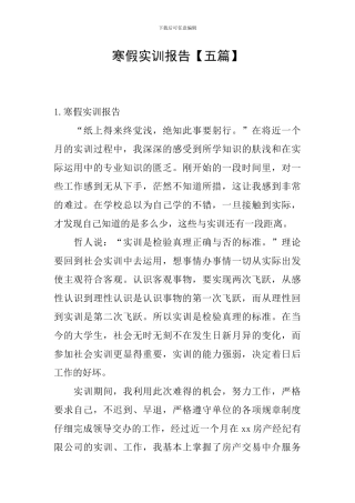 寒假实训报告
