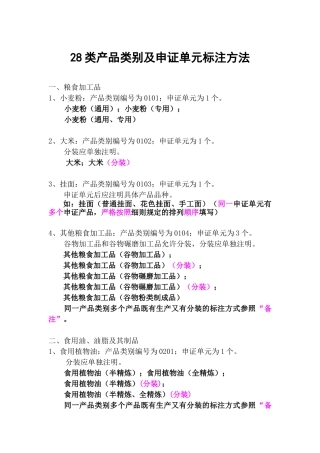(二)28类产品申证单元标注范例