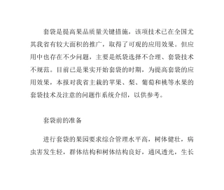 果实套袋时间-果实套袋技术