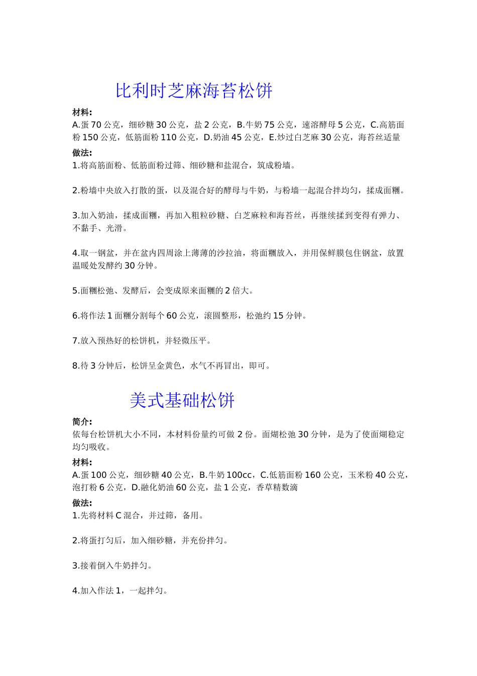 松饼粉配方及做法_第2页