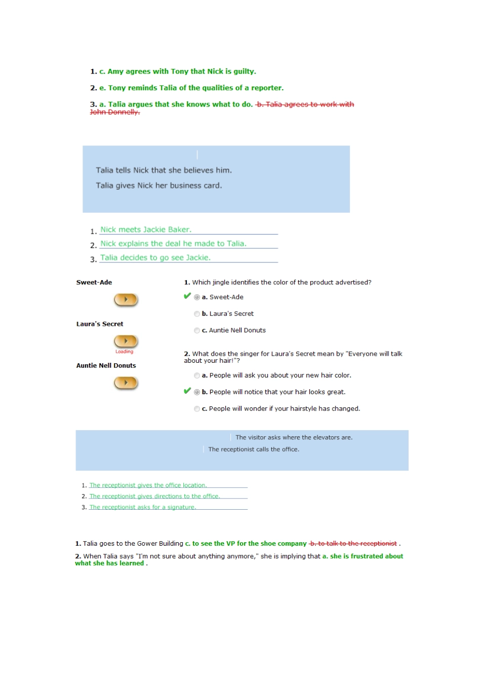 朗文交互英语第三级Module B test答案_第2页