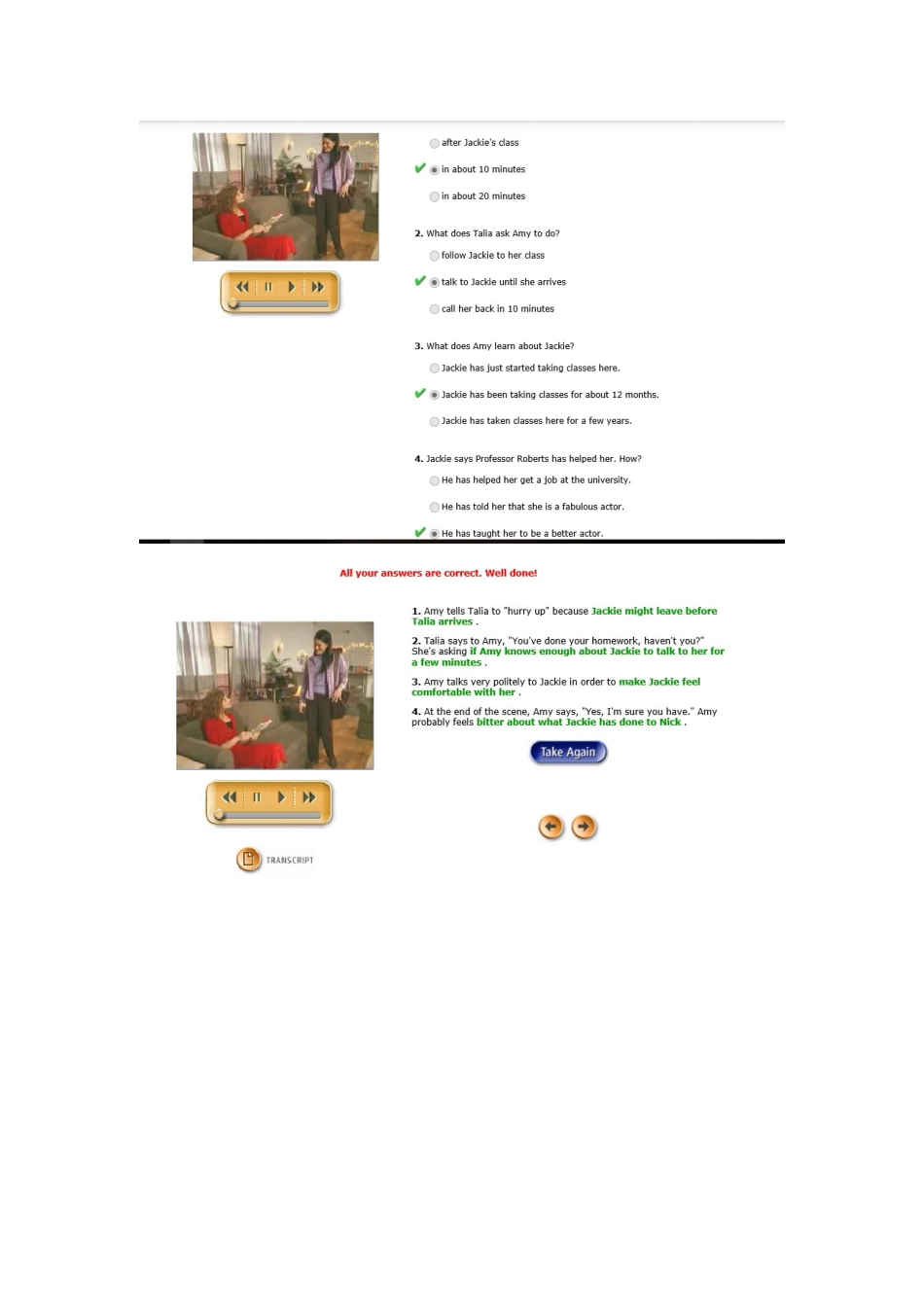 朗文交互英语第四级A.3Jackie,the Actress_第1页