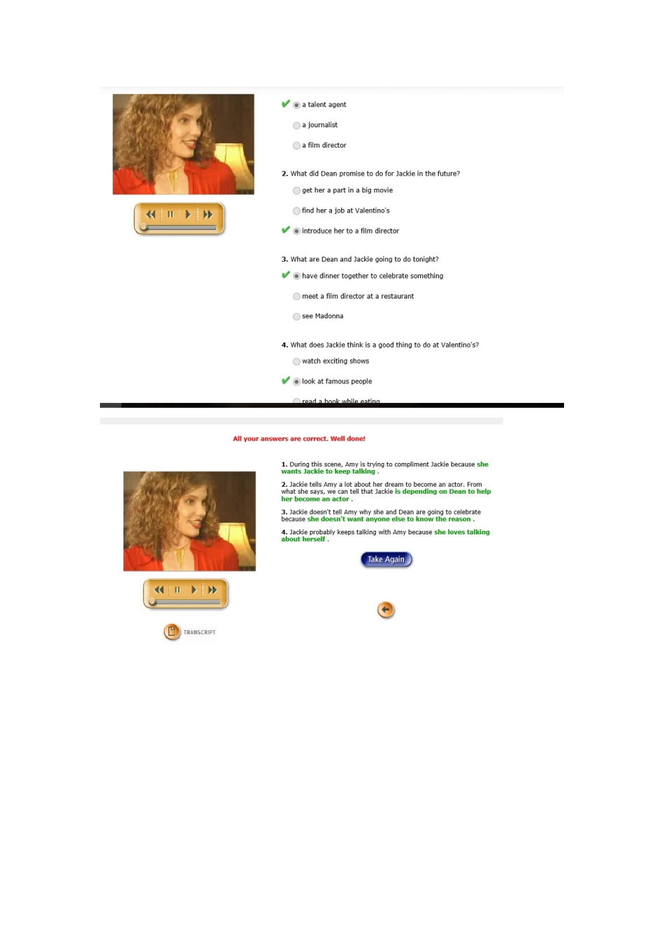 朗文交互英语第四级A.3Jackie,the Actress_第2页