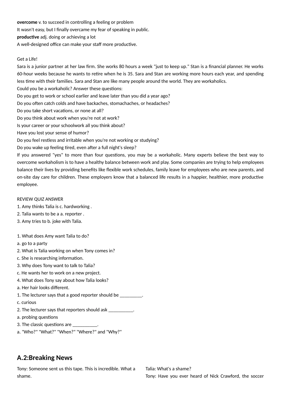 朗文交互英语第三册原文及部分答案_第2页