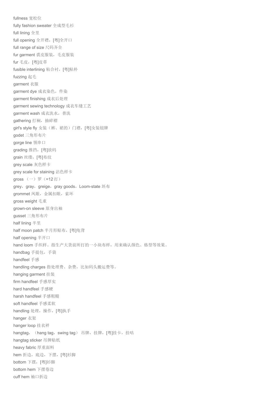 服装外贸英语词汇大全_第2页