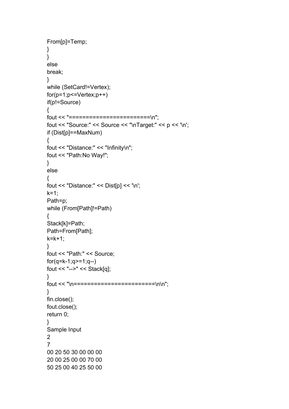 最短路的Dijkstra算法的程序源代码_第3页