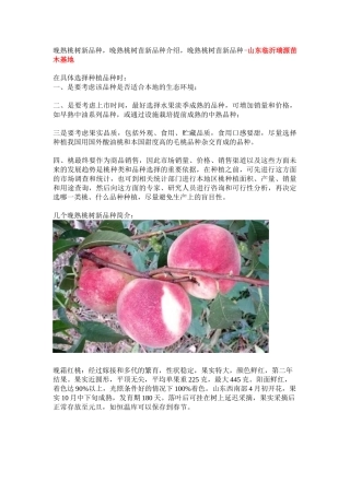 晚熟桃树新品种