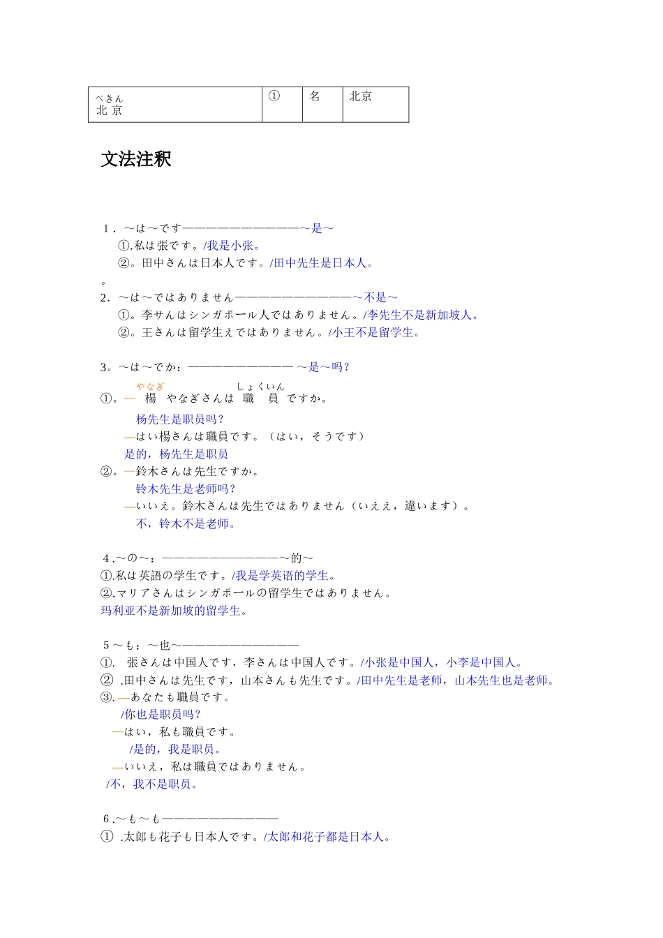 日语入门同步辅导与检测文法注懭 杨拙人 文法注釈_第2页