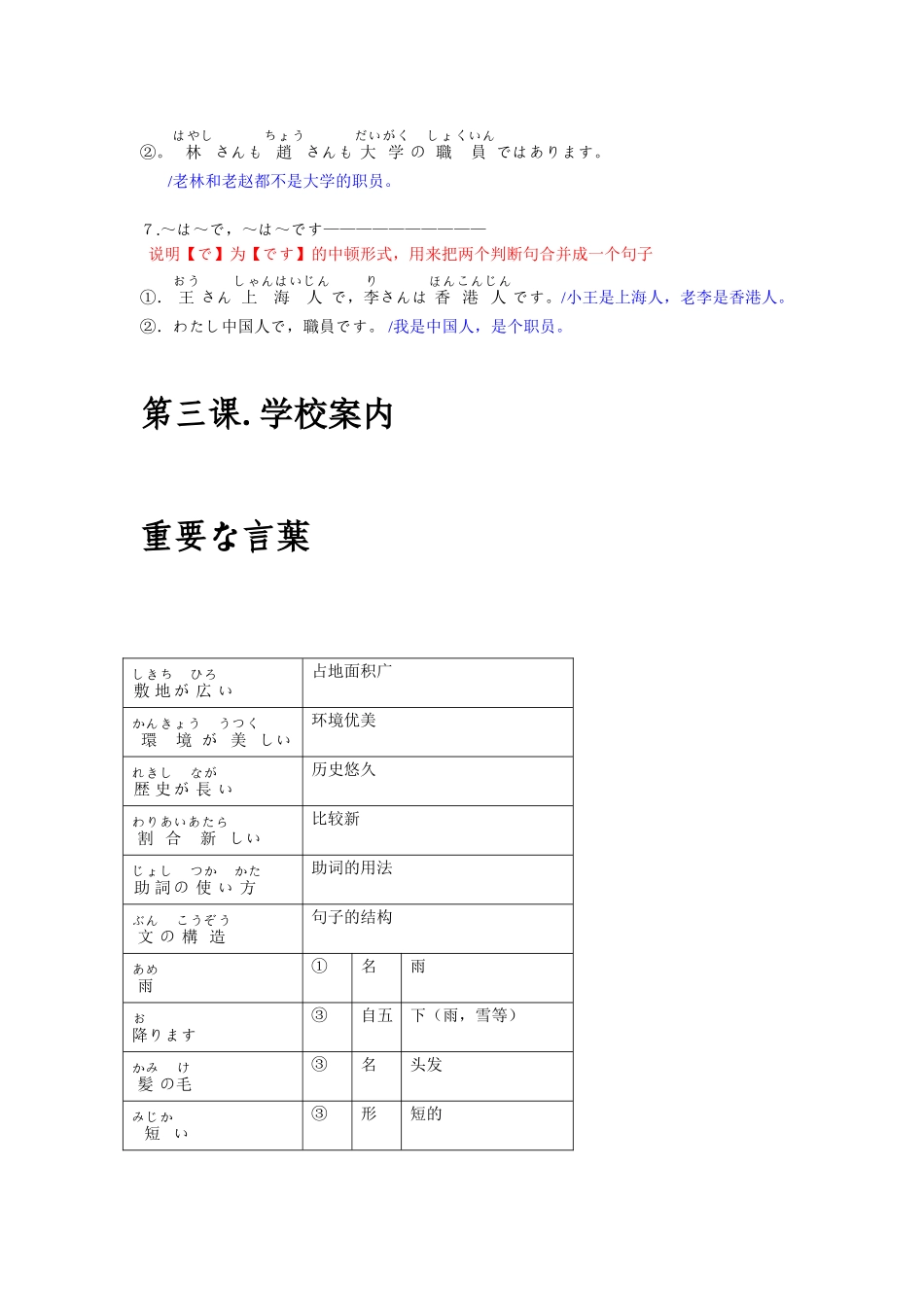 日语入门同步辅导与检测文法注懭 杨拙人 文法注釈_第3页
