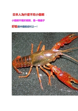 日本人为什麼不吃小龙虾