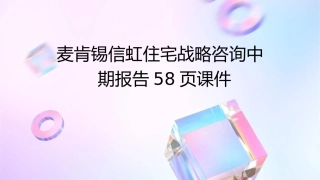 麦肯锡信虹住宅战略咨询中期报告58页课件