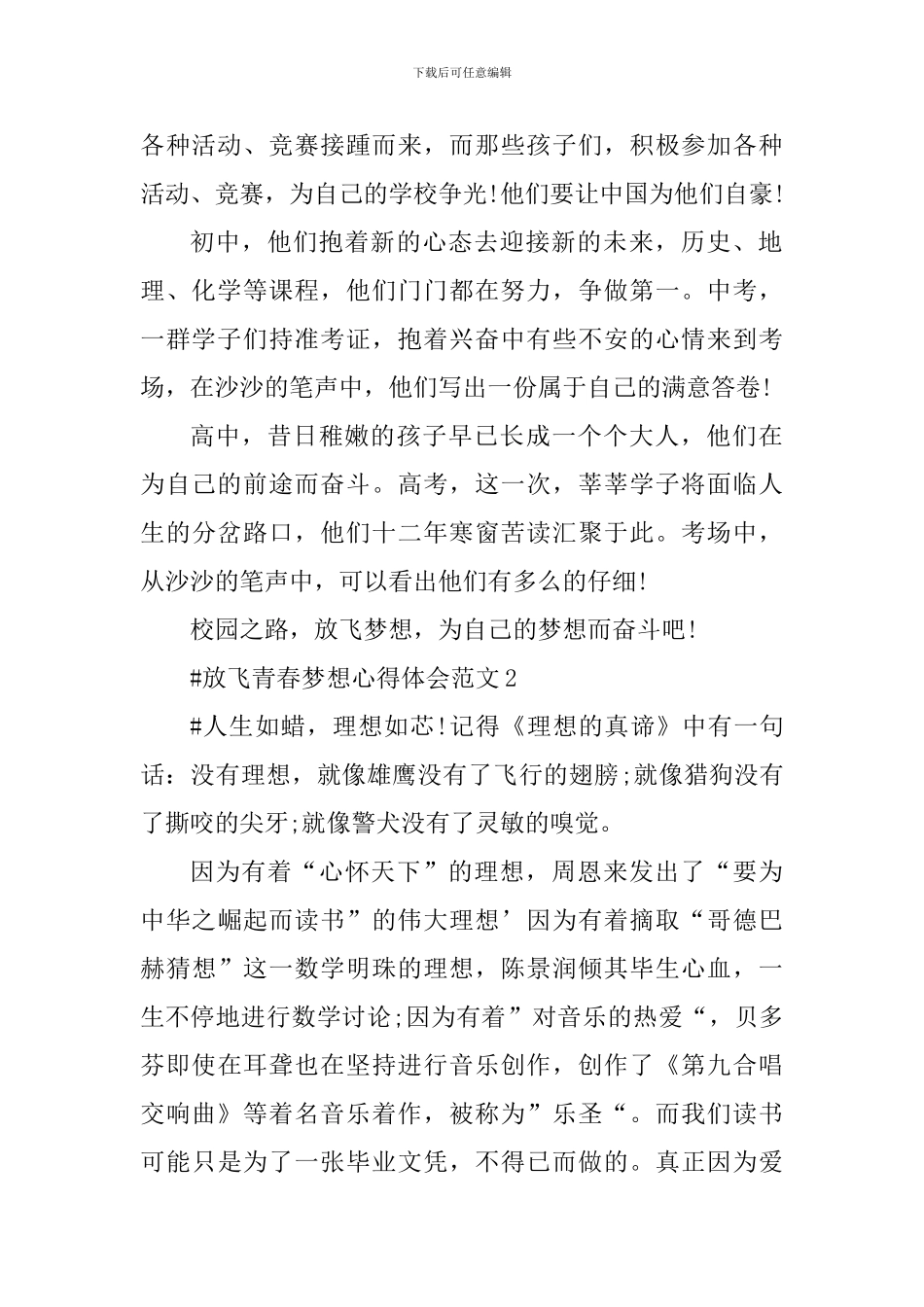 放飞青春梦想心得体会_第2页