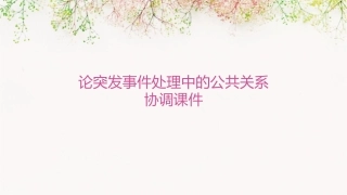 论突发事件处理中的公共关系协调课件