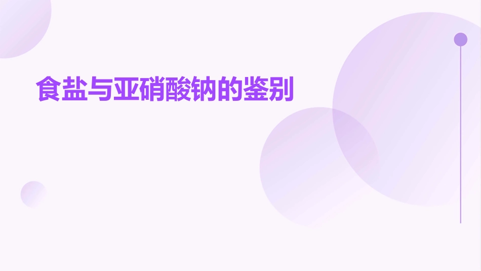 食盐与亚硝酸钠的鉴别课件_第1页