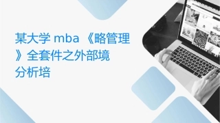 某大学MBA《战略管理》全套课件之外部环境分析培训课程