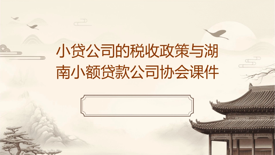 小贷公司的税收政策与湖南小额贷款公司协会课件_第1页