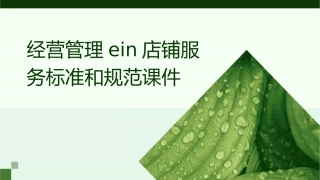 经营管理ein店铺服务标准和规范课件