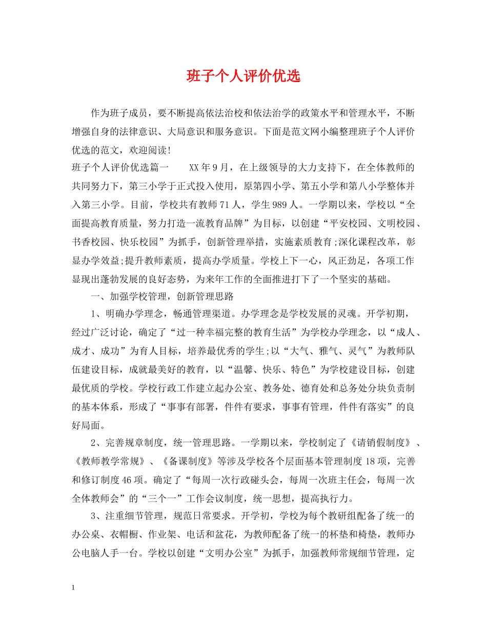 班子个人评价优选 _第1页
