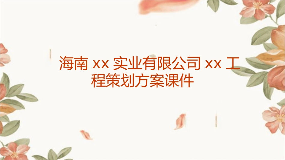 海南xx实业有限公司XX工程策划方案课件_第1页