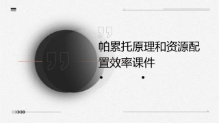 帕累托原理和资源配置效率课件