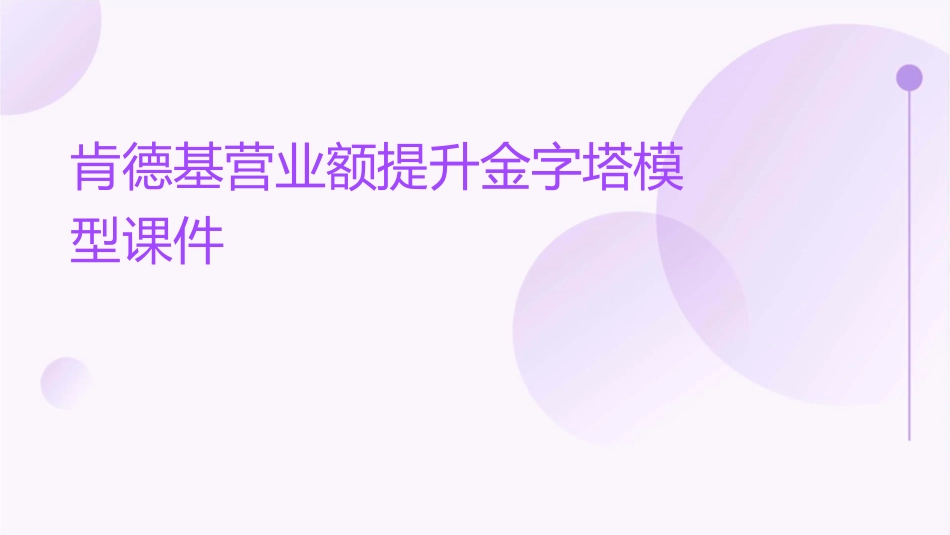 肯德基营业额提升金字塔模型课件_第1页