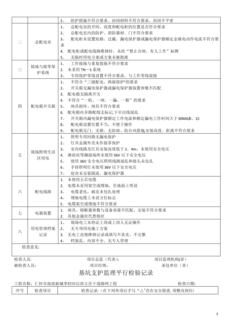 安全管理监理平行检验记录_第3页