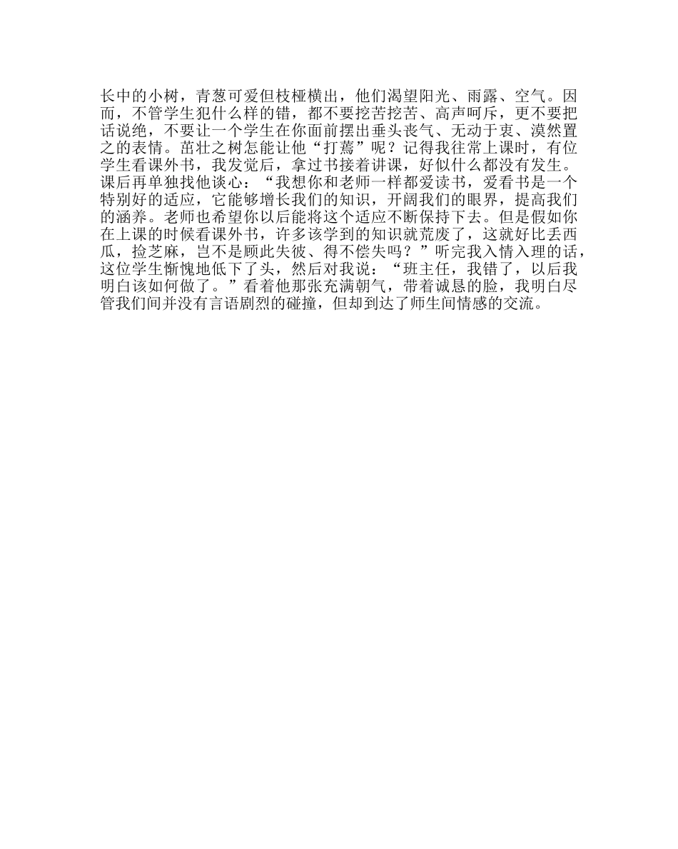 班主任工作范文用赞赏点燃激情 _第2页