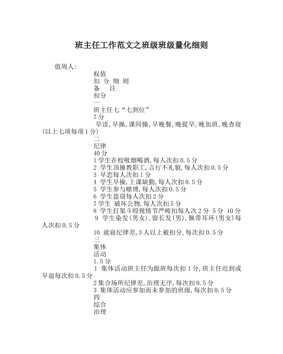 班主任工作范文班级班级量化细则 _第1页