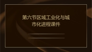 第六节区域工业化与城市化进程课件