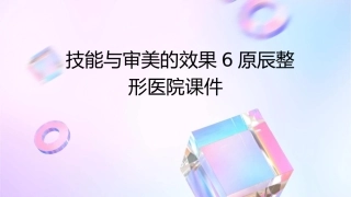 技能与审美的效果6原辰整形医院课件