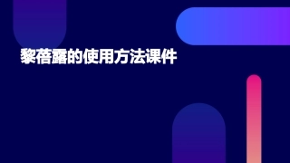 黎蓓露的使用方法课件