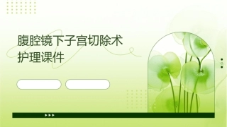 腹腔镜下子宫切除术护理课件