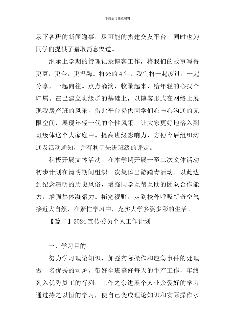 2024宣传委员个人工作计划_第3页