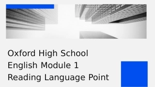 牛津高中英语模块一reading语言点公开课课件