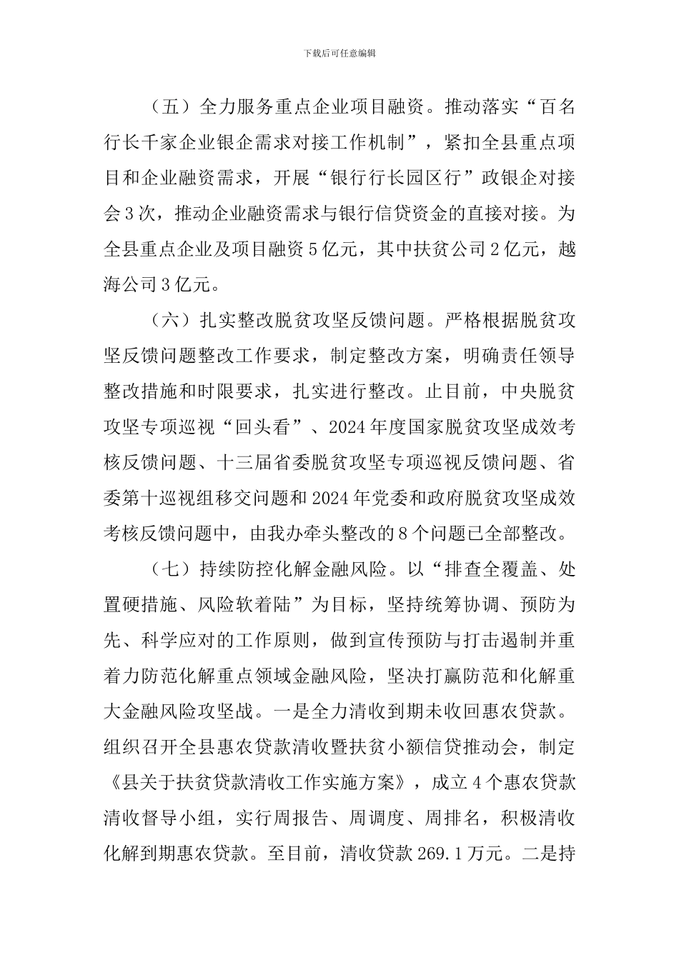 2024年县金融办党组工作总结_第3页