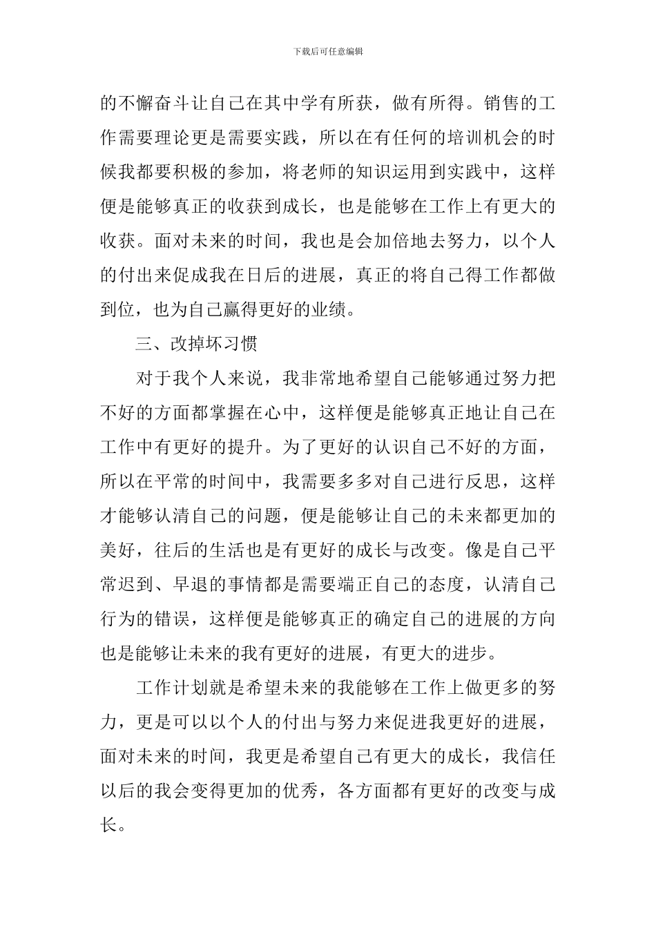 销售业务员工作计划报告2024_第2页