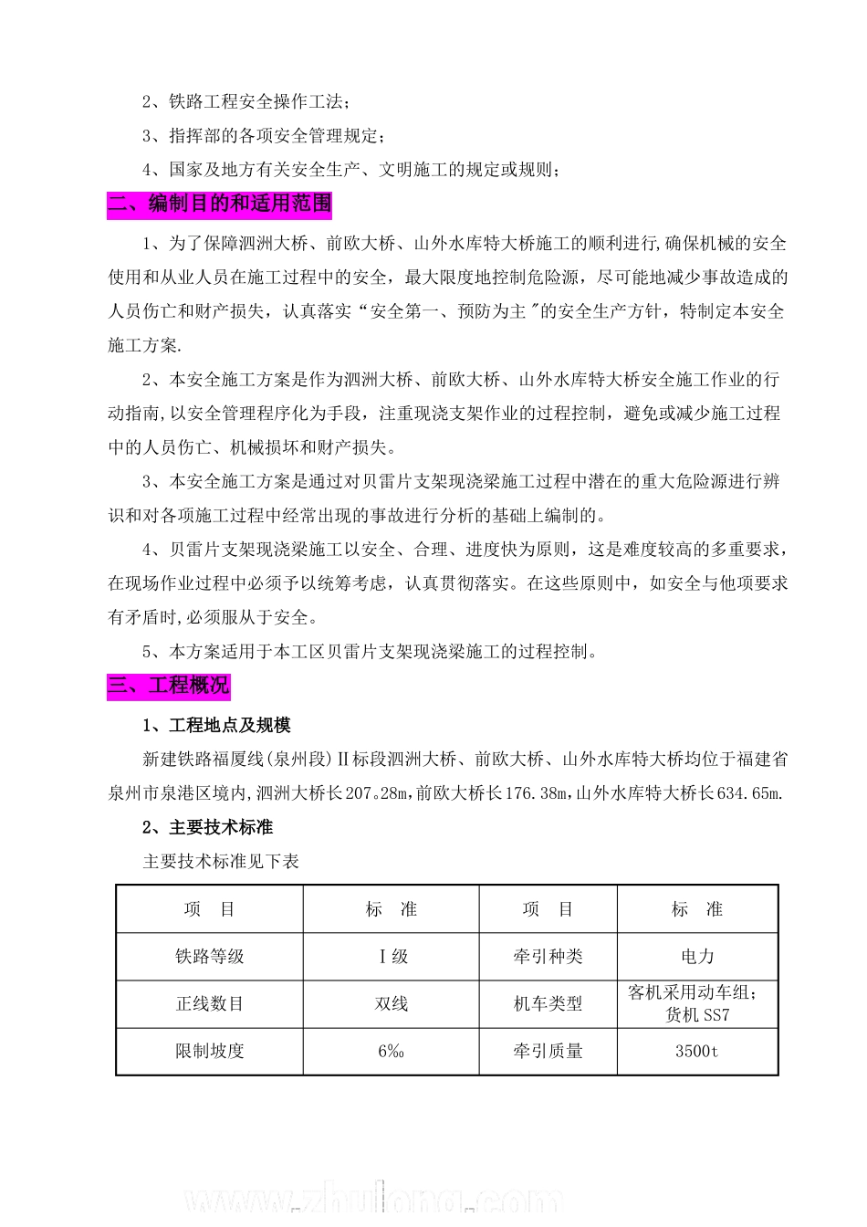 贝雷片支架现浇梁施工安全专项方案-secret_第2页